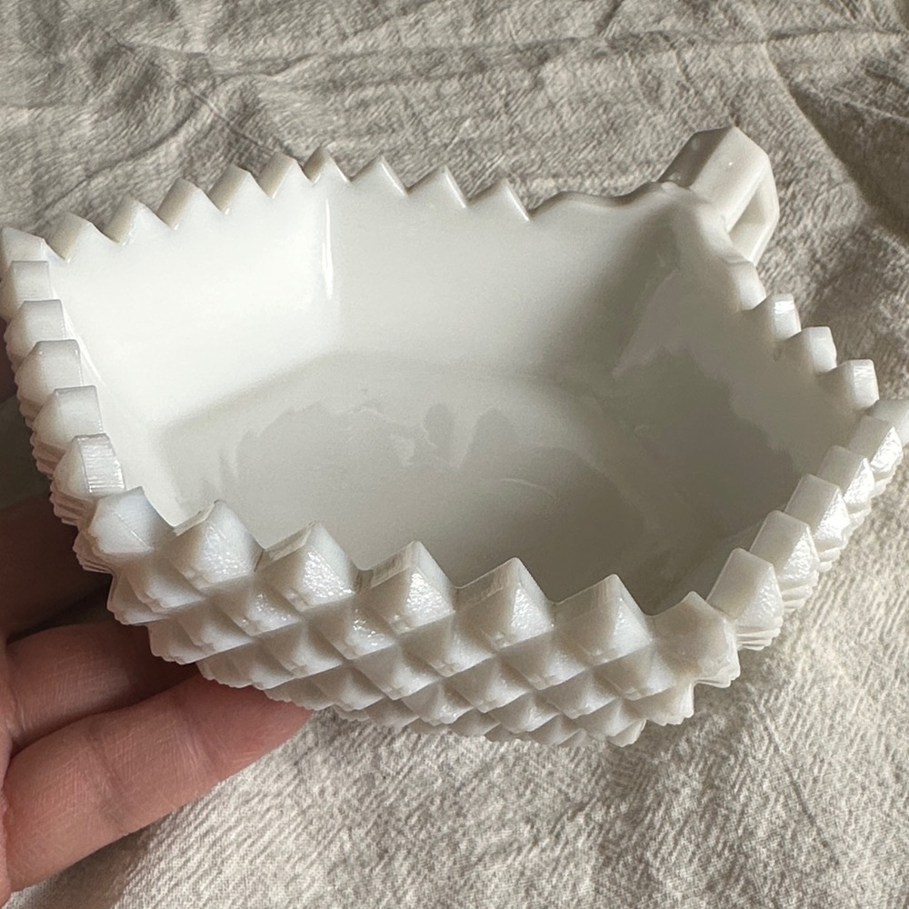 White Decorative Hobnail Ceramic Bowl - Home Art